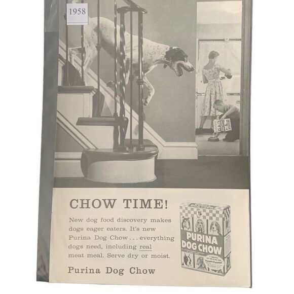 Vintage 1958 Purina Dog Chow New Dog Food Discovery Ad Advertisement - Picture 4 of 5